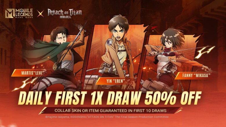 Mobile Legends Bang Bang e Attack on Titan