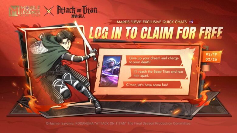 Mobile Legends Bang Bang e Attack on Titan