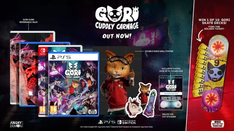Gori Cuddly Carnage - Edições físicas PS5 e Switch