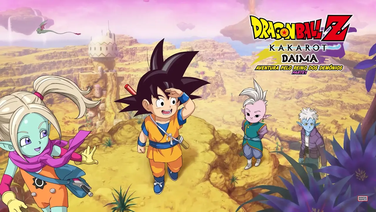 Dragon Ball Z: Kakarot recebe novo DLC baseado em Dragon Ball DAIMA! Explore o Reino dos Demônios com Goku (Mini) e seus amigos.