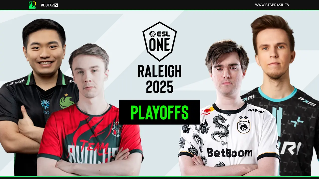 Playoffs da ESL One Raleigh 2025 começam nesta quinta com narração da BTSBrasilTV e US$ 1 milhão em premiação no Dota 2.