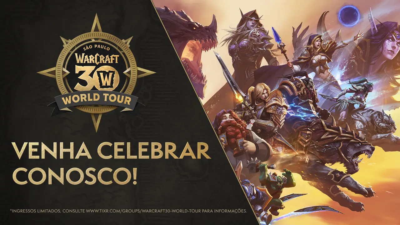 Último lote de ingressos grátis para o evento de 30 anos de Warcraft será liberado dia 7 de abril no site da Tixr.