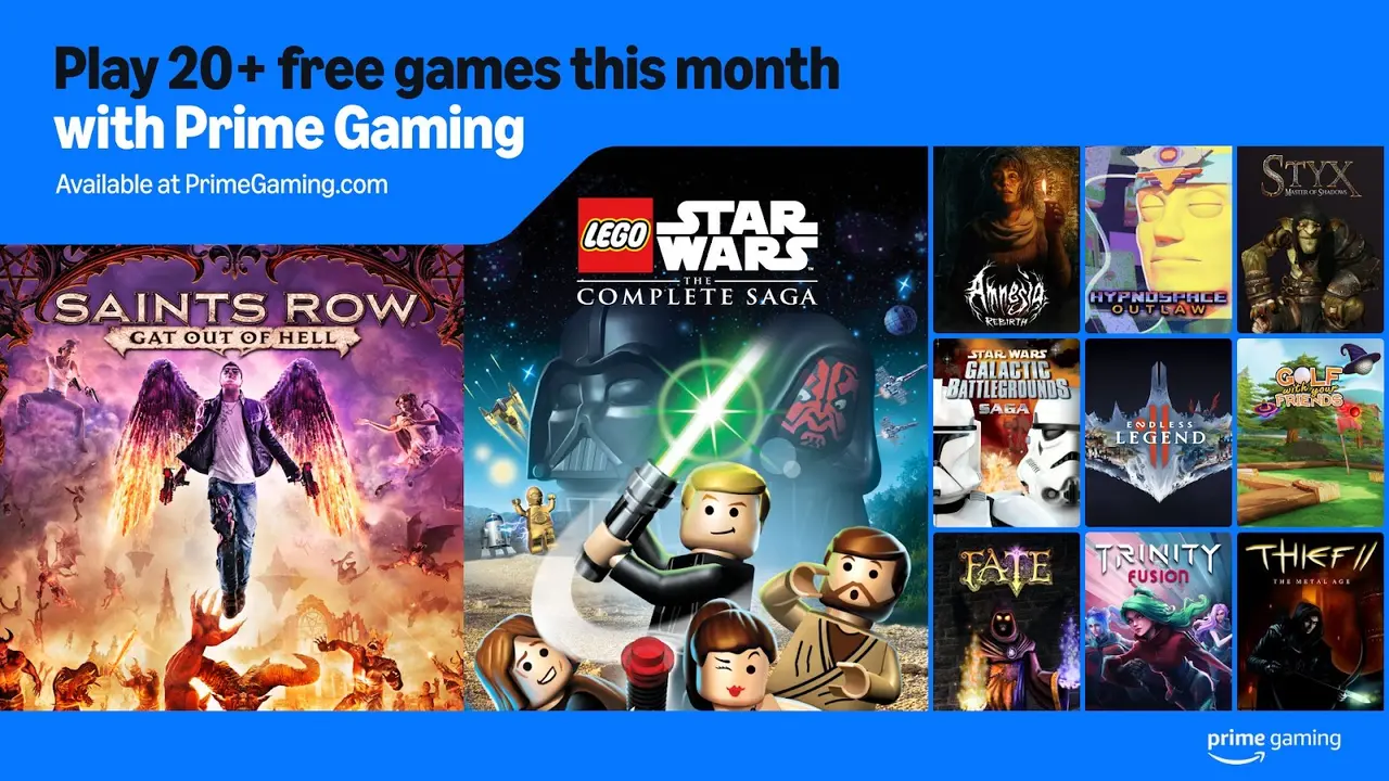 O Prime Gaming está recheado de novidades em maio, com 15 jogos gratuitos, incluindo títulos de Star Wars, LEGO, Wolfenstein, Amnesia e muito mais.