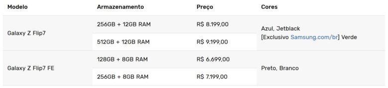 Galaxy Z Flip - Preços