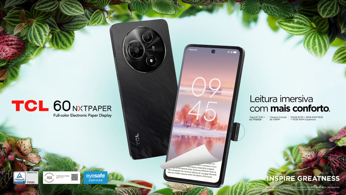 Smartphone TCL 60 SE NXTPAPER 5G - 256 Go / 8 Go RAM - Double SIM - Version Italie - Neuf