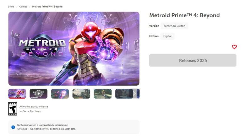 Metroid Prime 4 - ESRB