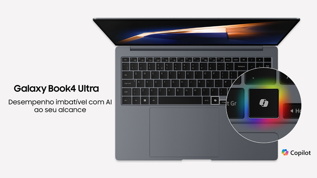 Samsung lança Galaxy Book4 Ultra com tecla Copilot na BGS 2025 e reforça aposta em Inteligência Artificial para gamers