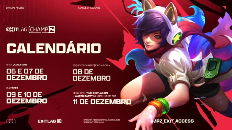 ExitLag ChampZ de League of Legends - Calendário