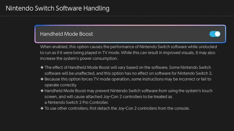 Handheld Mode Boost